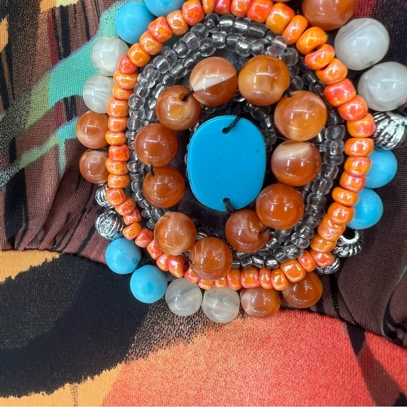 Frank Lyman Design Butterfly and Peacock Feather‎ Print Summer Dress US6 y2k - Picture 7 of 14